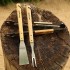 Accessoires - Set van 3 keukengerei, roestvrij staal en hout.
