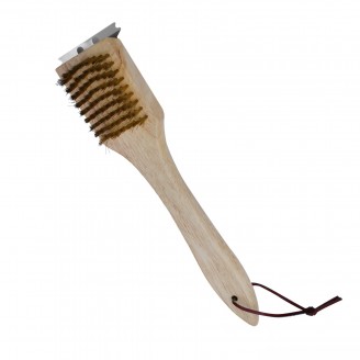 Brosse de nettoyage 2 en 1 - FSC® 100% - Pour barbecue