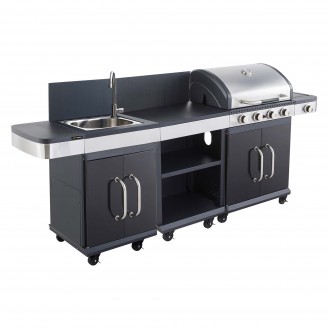 Set gasbarbecues - Grill/Plancha - FIDGI 4 + dressoir + aanrecht